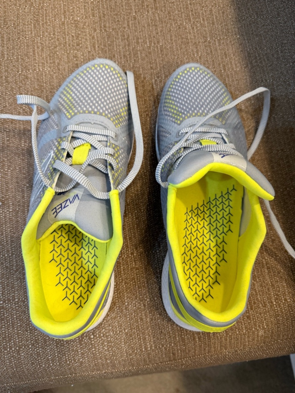 New Balance Gray and Neon Yellow Running Sneakers